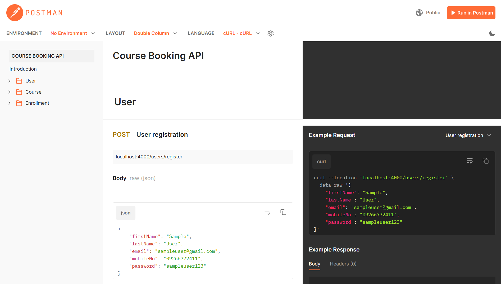 Course Booking API