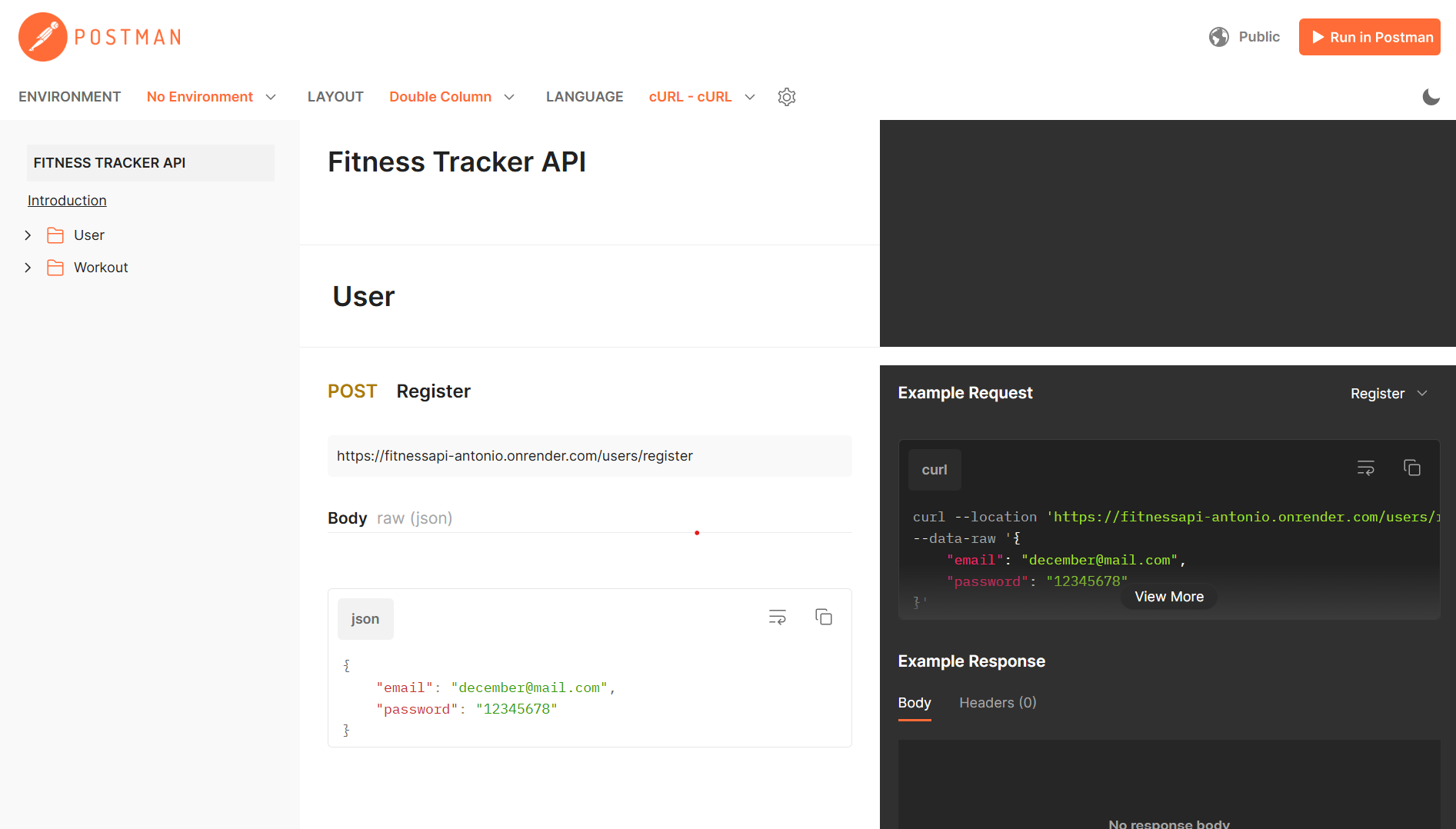 Fitness Tracker API
